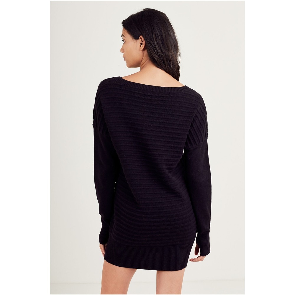 True Religion Women's‎ Dolman Tunic Sweater Black Dress Ribbed Women's Sz L